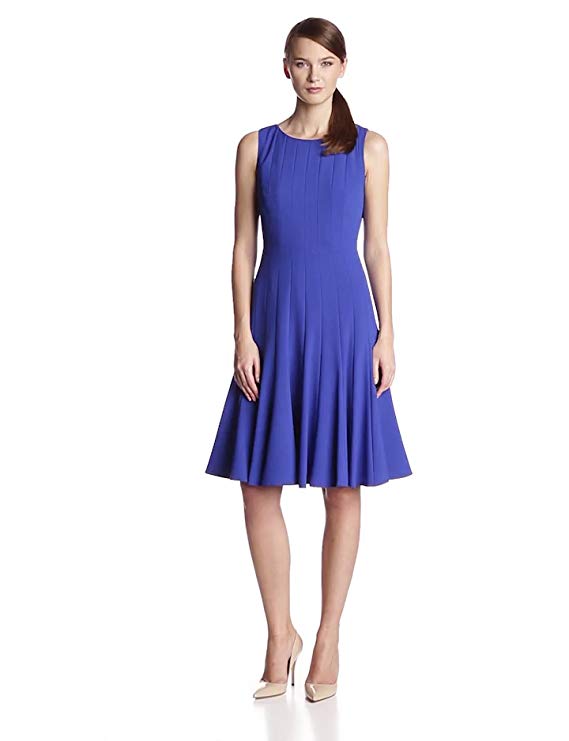 Calvin Klein Women's Sleeveless Solid Fit-and-Flare Dress