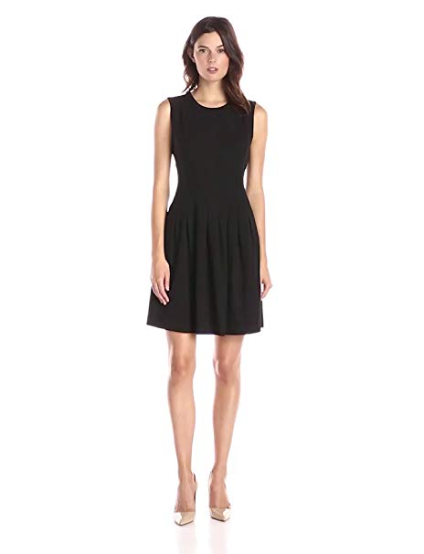 Lark & Ro Women's Soft Pleated Fit and Flare Dress