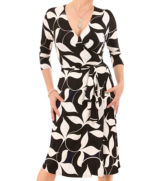 Blue Banana - Leaf Print Wrap Dress