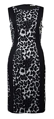 Tahari Women's Leopard Print Scuba Dress