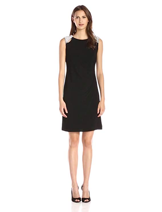 Adrianna Papell Hailey by Women's Little Dress with Pearl Shoulder
