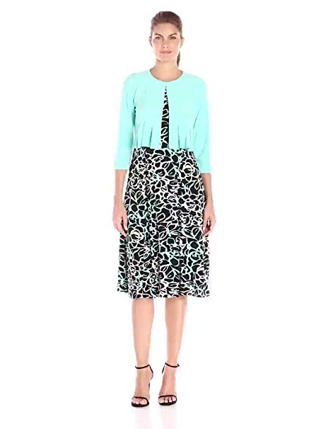 Danny and Nicole Women's Floral Two Piece Jacket Dress