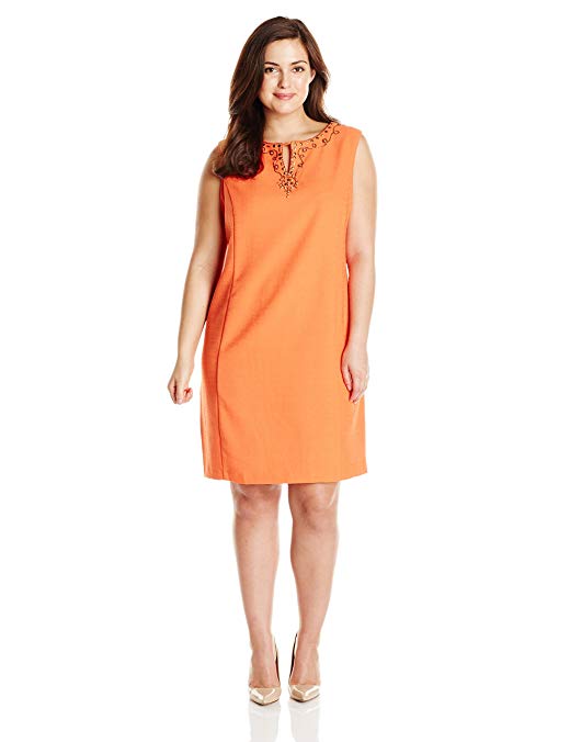 Sandra Darren Women's Plus-Size Sleeveless Embellished Darby Dress