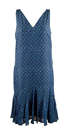 Lauren Ralph Lauren Womens Chiffon Sleeveless Casual Dress Blue 4