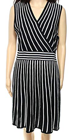 Calvin Klein Women's Striped Knit V-Neck Dress